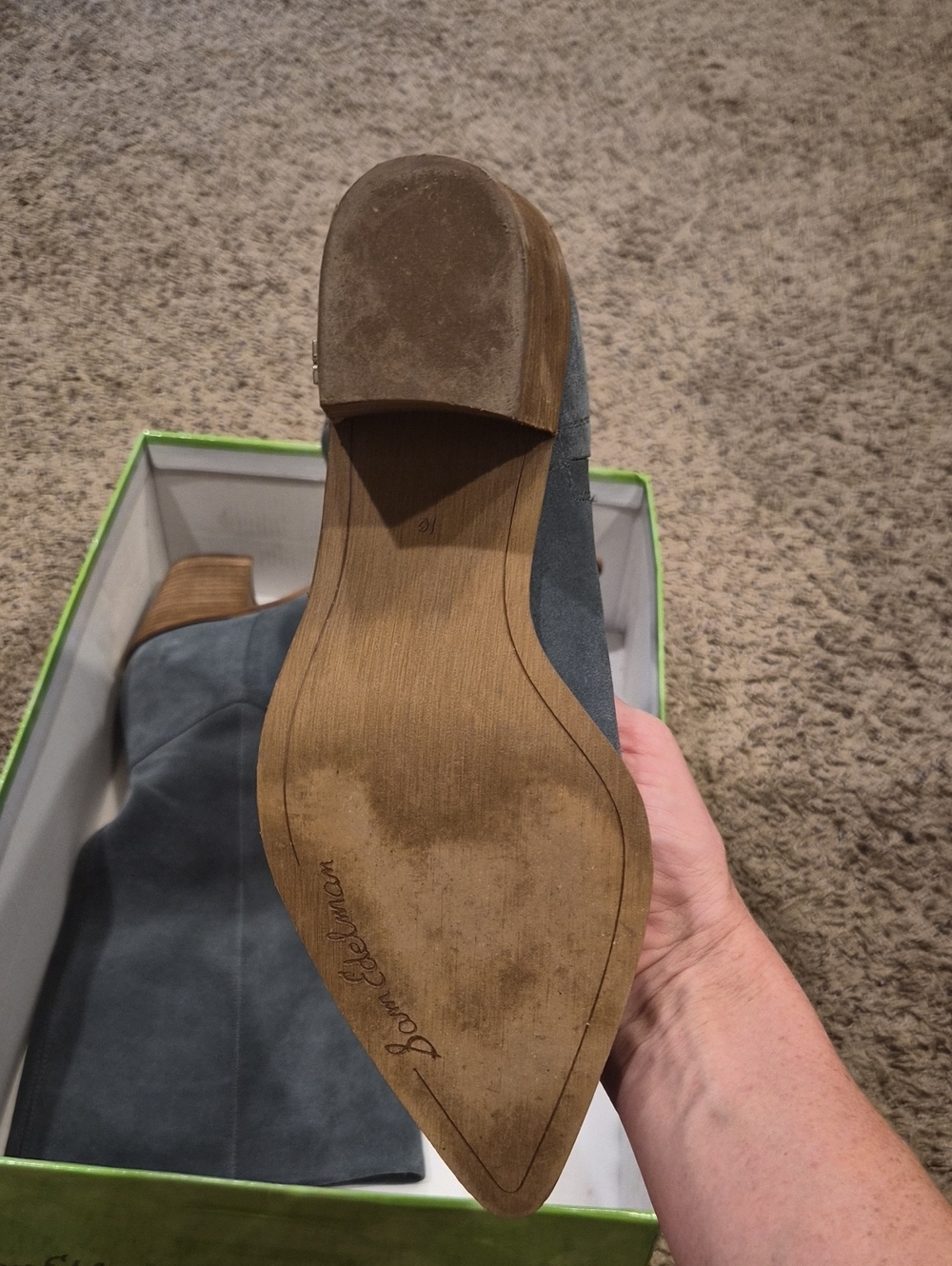 Sam Edelman Blue Gray Suede Boots, Size 10 - Picture 2 of 9